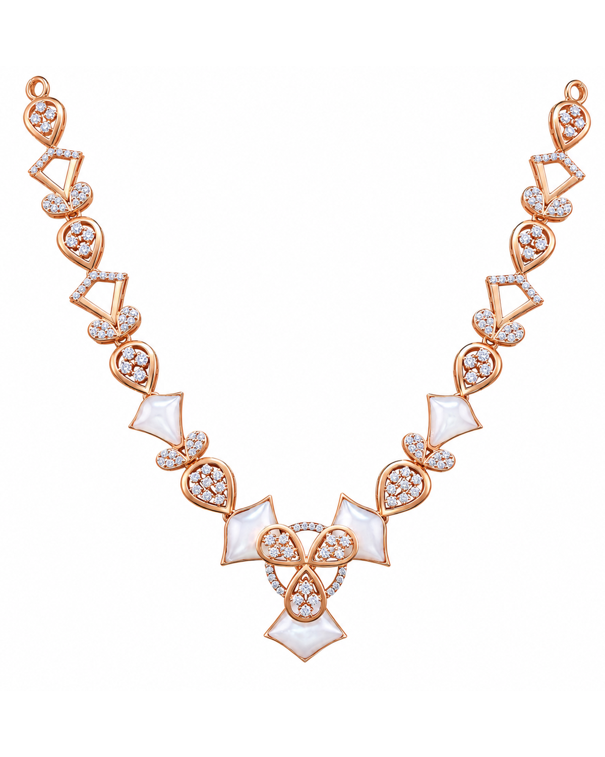 Fancy Stone Studded 18KT Gold Necklace Set