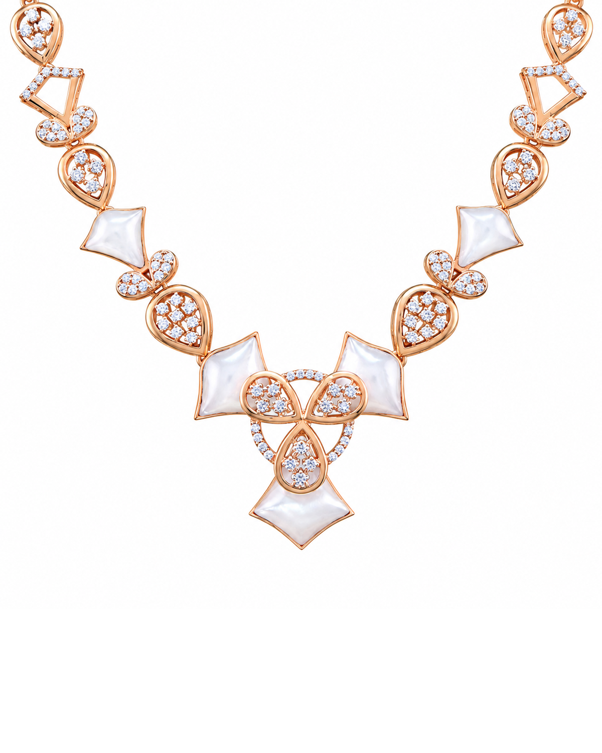 Fancy Stone Studded 18KT Gold Necklace Set