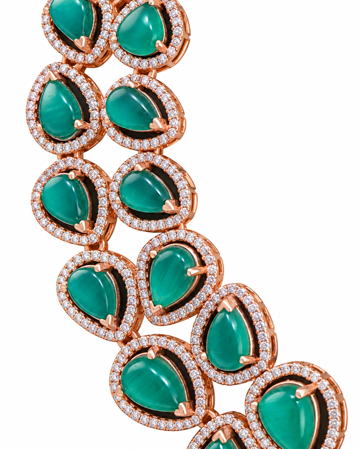 Fancy Stone Studded 18KT Gold Necklace Set