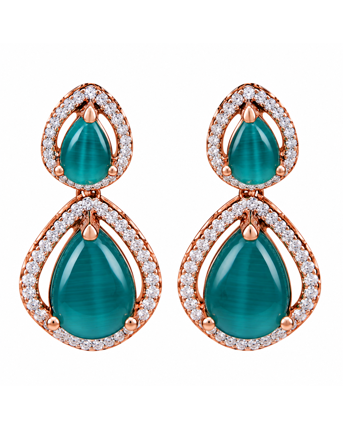 Fancy Stone Studded 18KT Gold Necklace Set