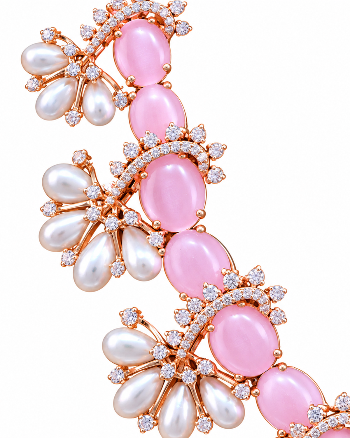Fancy Stone Studded 18KT Gold Necklace Set