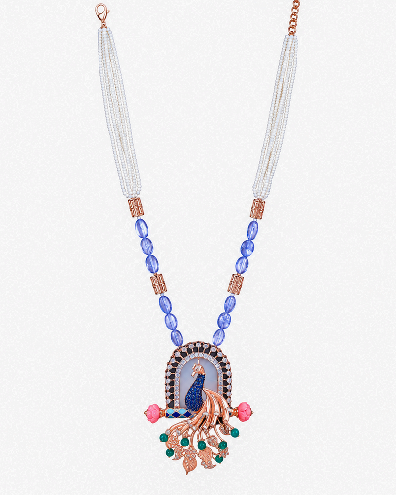 Fancy Stone Studded 18KT Gold Necklace Set