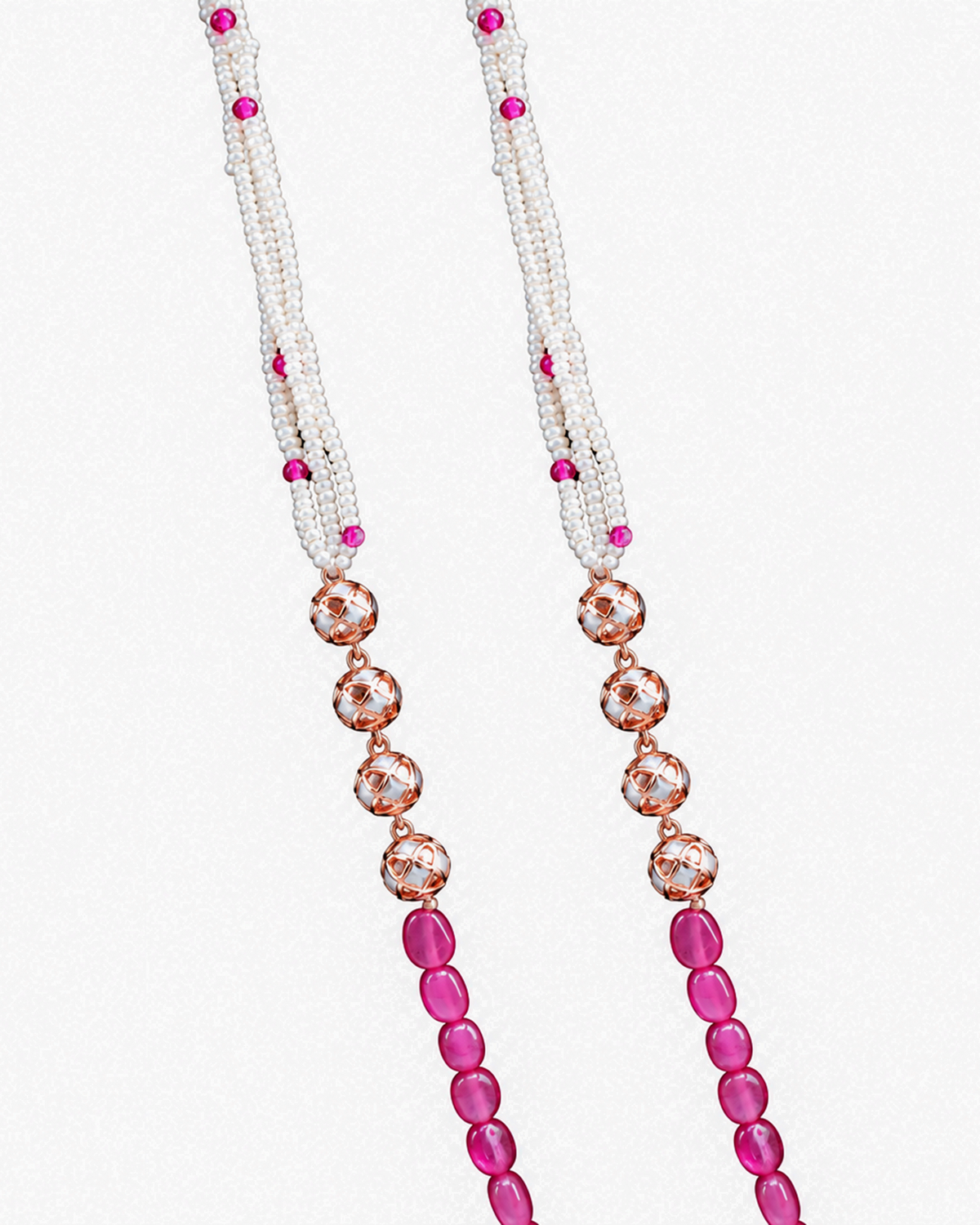 Fancy Stone Studded 18KT Gold Necklace Set