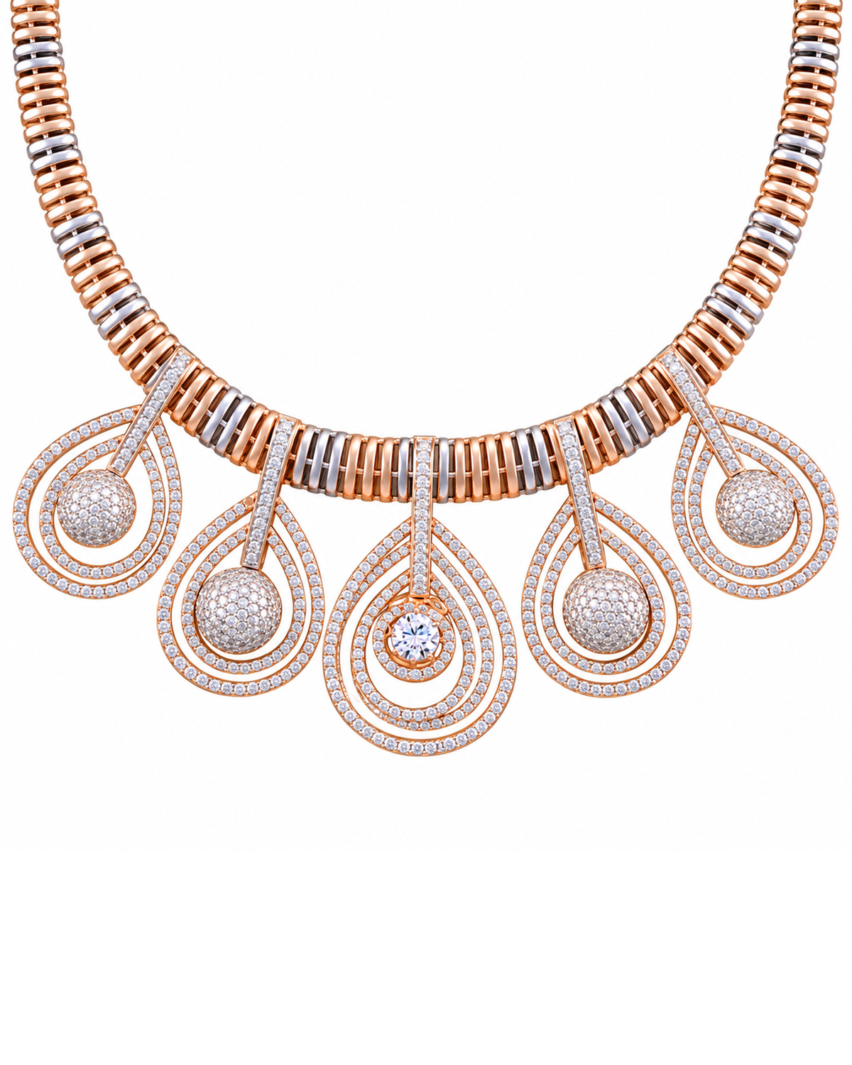Fancy 18KT Gold Necklace Set