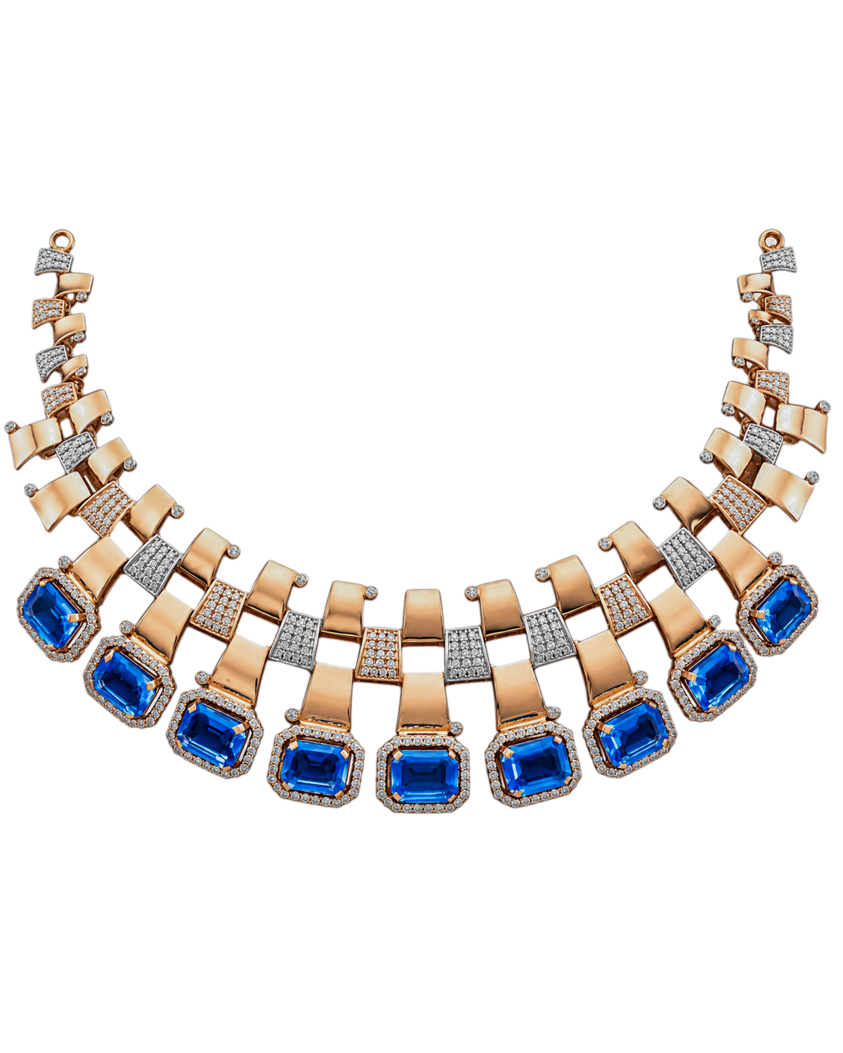 Fancy Stone Studded 18KT Gold Necklace Set