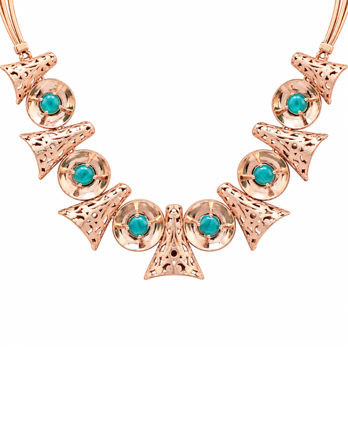 Fancy Stone Studded 18KT Gold Necklace Set